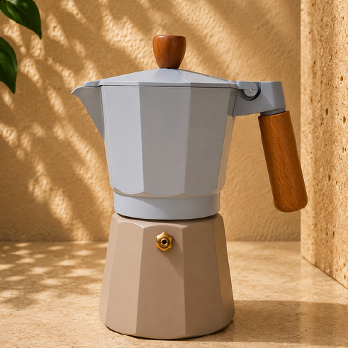 Moka italiana blanca, 6 tazas